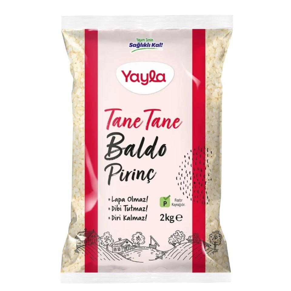 Yayla 2 kg Pirinç Tane Baldo (10'lu Koli)
