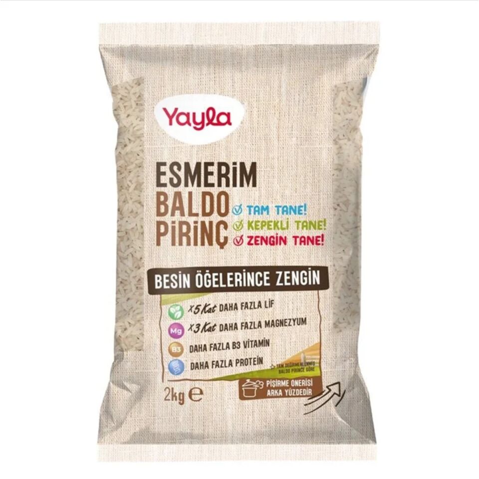 Yayla 2 kg Pirinç Esmerim Baldo (10'lu Koli)