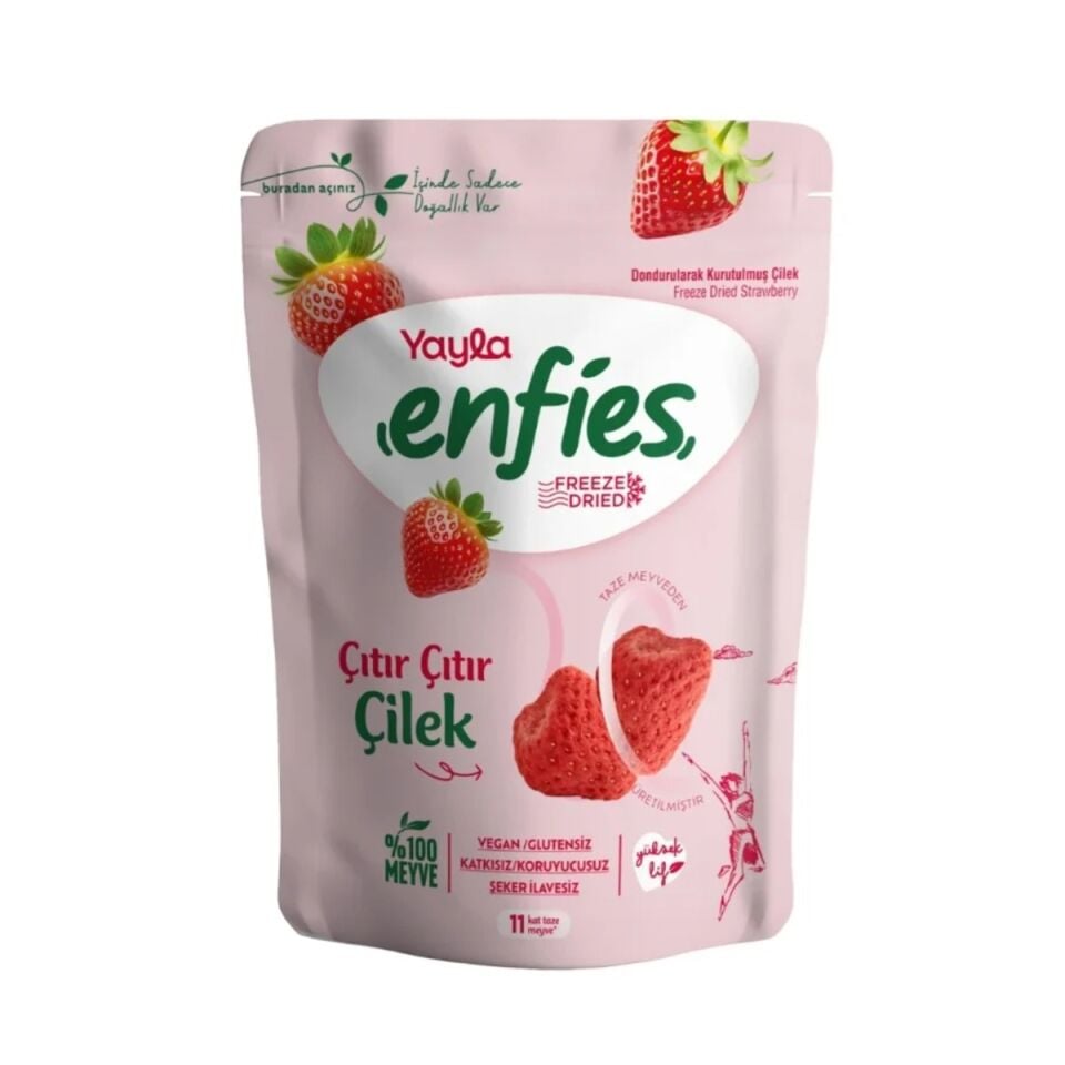 15 Gr.Yayla Enfies Freeze-Dried Çilek Tüm Tane*18