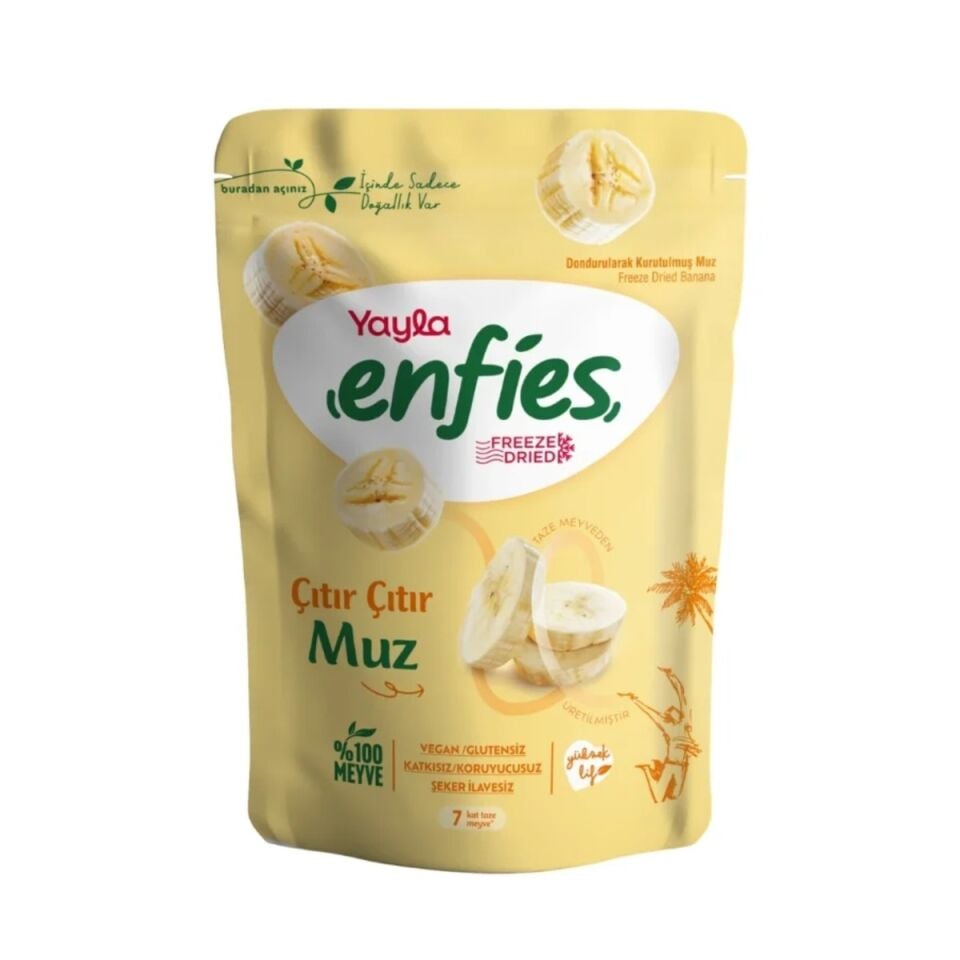 20 Gr.Yayla Enfies Freeze-Dried Muz Halka Dilim*18