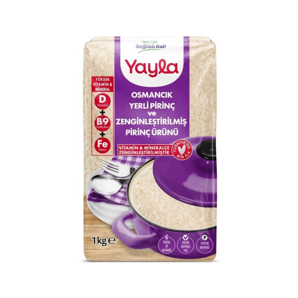 Yayla 2 kg Pirinç Osmancık Zenginleştirilmiş (10'lu Koli)