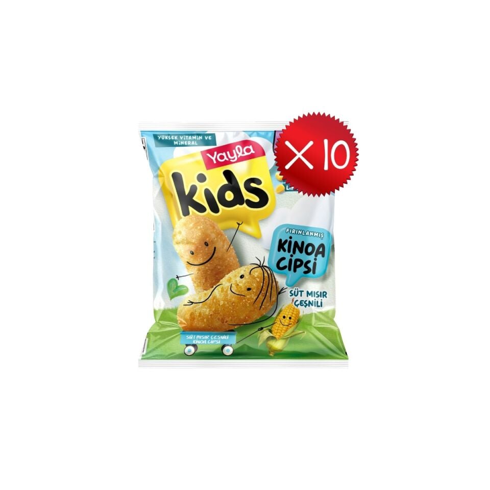 30 g Yayla Kids Fırınlanmış Kinoa Cipsi Süt Mısır Çeşnili (50'li Koli)