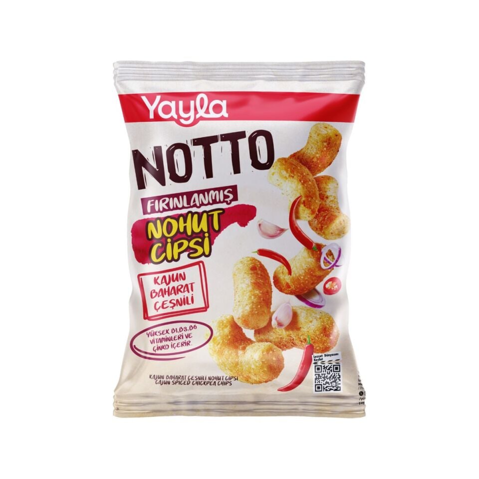 55 g Yayla Notto Fırınlanmış Nohut Cipsi Kajun Baharat Çeşnili (24'lü Koli)