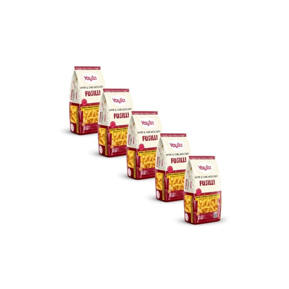 400 g Yayla Mısır Sarı Mercimek Fusilli (15'li Koli)