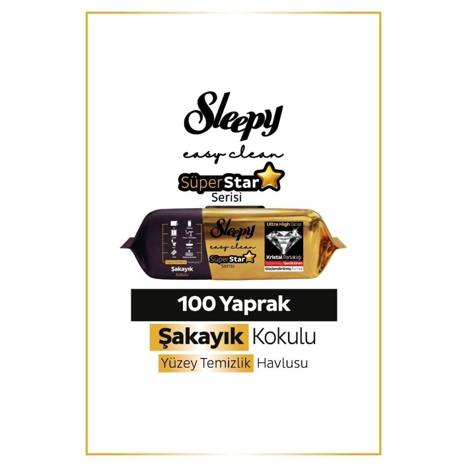 Sleepy Yüzey Temizlik Havlusu Super Star Şakayık 100'lü (12'li Koli)